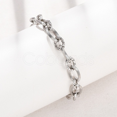 8MM 304 Stainless Oval Link Chain Bracelets SA-CBA725A-27P-1