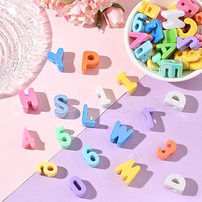 46Pcs UV Plating Opaque Acrylic Beads SACR-YW0001-98-1