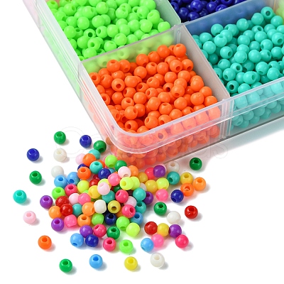 120G 15 Colors Opaque Acrylic Beads SACR-FS0001-28-1
