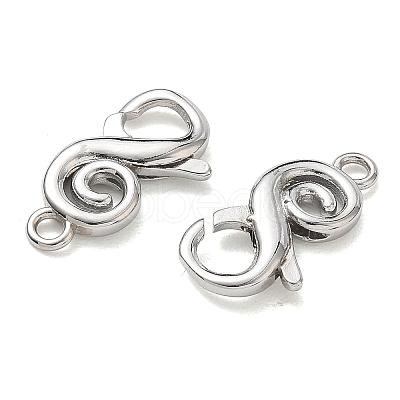 Brass S-Shaped Swirl Lobster Clasp for Jewelry Making KK-CBA5585-05P-1