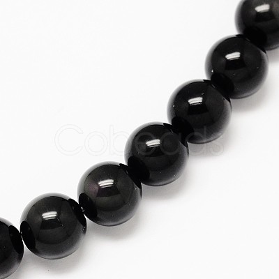 Grade AA Natural Obsidian Round Beads Strands G-L275-03-10mm-1