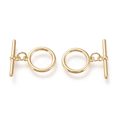 Brass Toggle Clasps KK-F820-07G-1