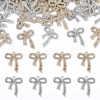 20Pcs 2 Colors Alloy Rhinestone Pendants FIND-YW0008-19-1