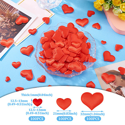 300Pcs 3 Styles Polyester Sponge Heart Confetti DIY-TA0012-61-1