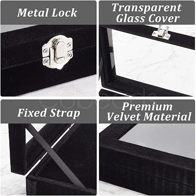Rectangle Velvet Presentation Boxes for Brooch Badge Storage and Display CON-WH0095-05-1