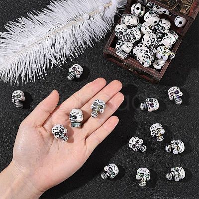 50Pcs Plating Acrylic Beads PACR-YW0001-36-1
