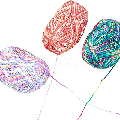 3 Rolls 3 Colors 3-Ply Crochet Yarn OCOR-GF0002-46-1