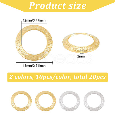 BENECREAT 20Pcs 2 Colors Brass Linking Rings KK-BC0012-90-1