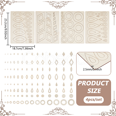 Kids DIY Plywood Marked Dot Mandala Painting AJEW-WH0596-404A-1