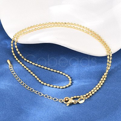 2MM Brass Ball Chain Necklaces for Men Women X-NJEW-L012-04G-1
