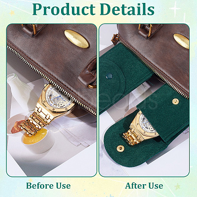 Rectangle Velvet Watch Storage Bag AJEW-CN0008-18A-1