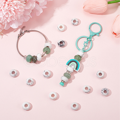 20Pcs Natural Howlite European Beads G-SP0001-01B-07-1