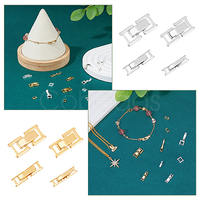 16Pcs 4 Styles 2 Colors Eco-Friendly Brass Watch Band Clasps KK-FH0007-35-1
