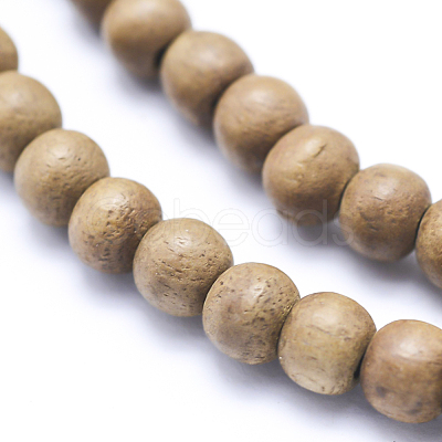 Natural Camphor Wood Beads Strands WOOD-P011-10-8mm-1