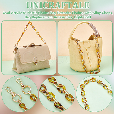 Oval Acrylic & Plastic Chains Bag Extender Chains HJEW-UN00040-1