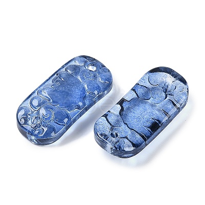 Spray Painted Transparent Glass Connector Charms X1-GLAA-H035-06D-1