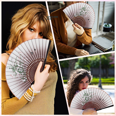 Bamboo Folding Fan AJEW-CY0002-79-1