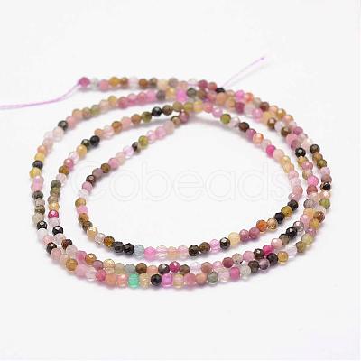 Natural Multicolor Tourmaline Beads Strands G-K182-2mm-16-1