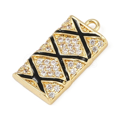 Brass Micro Pave Cubic Zirconia Pendants KK-R224-02G-1