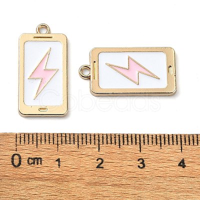 Rack Plating Alloy Enamel Pendants PALLOY-F308-09G-03-1