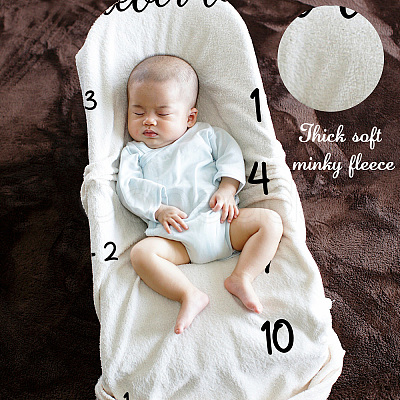 Polyester Baby Monthly Milestone Blanket for Boy and Girl AJEW-WH0405-002-1