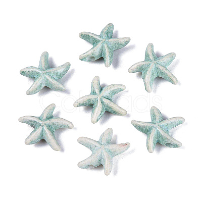Spray Painted Synthetic Turquoise Beads Strands G-Q606-110F-1