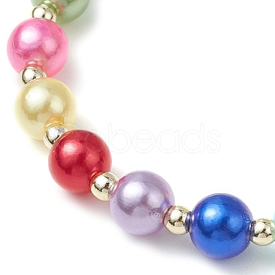 Acrylic Pearl Round Beaded Stretch Bracelets BJEW-JB11424-1