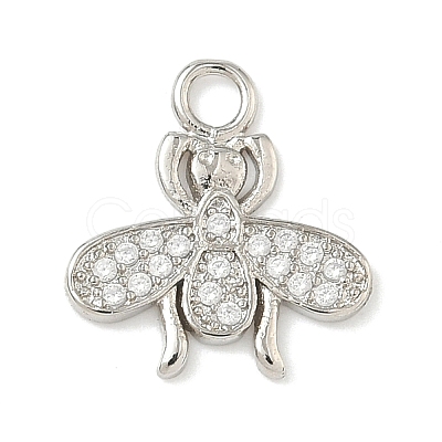 Brass Micro Pave Clear Cubic Zirconia Pendants KK-H528-05A-P-1