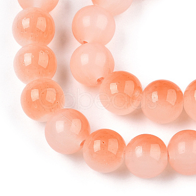 Baking Paint Imitation Jade Glass Round Bead Strands X1-DGLA-N003-8mm-08-1