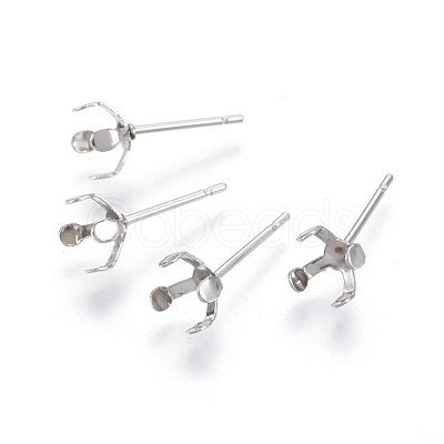 Tarnish Resistant 304 Stainless Steel Stud Earring Findings X-STAS-L219-03B-P-1