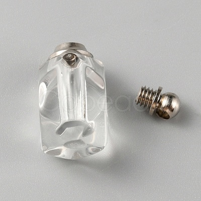 Glass Bottle Locket Pendants GLAA-WH0033-64-1