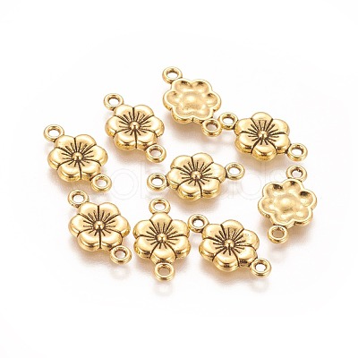 Tibetan Style Alloy Flower Links Connectors GLF5093Y-1