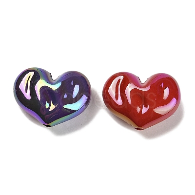 UV Plating Opaque Rainbow Iridescent Acrylic Beads X-SACR-R001-01A-1