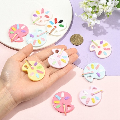 24Pcs 6 Colors Opaque Resin Pendants CRES-YW0002-74-1