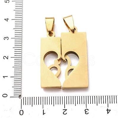 304 Stainless Steel Rhinestone Split Pendants STAS-F368-19G-1