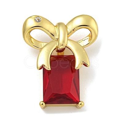 Rack Plating Brass Micro Pave Cubic Zirconia Pendants KK-I718-14G-03-1