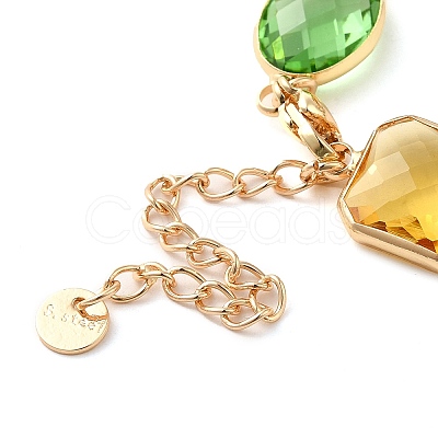 Colorful Glass Link Chain Bracelets BJEW-B075-03-1