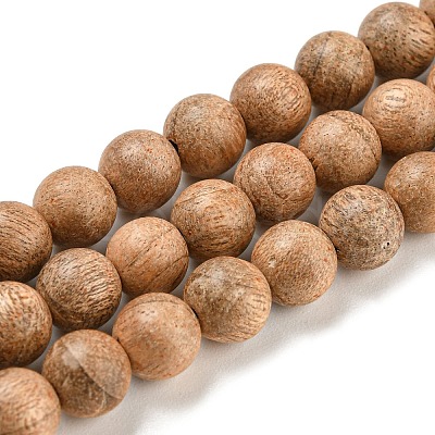 Natural Wood Beads Strands WOOD-F008-05-C-1