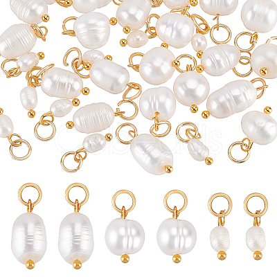30Pcs 3 Styles Natural Cultured Freshwater Pearl Pendants PALLOY-PH01886-1