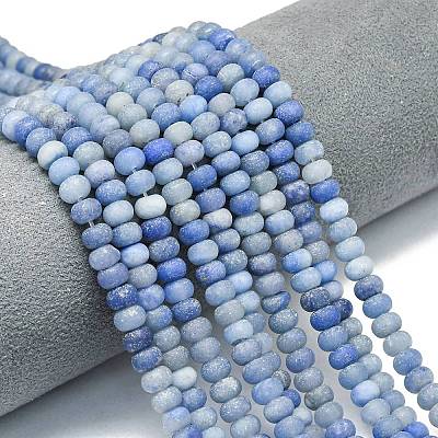 Natural Blue Aventurine Beads Strands G-P575-A02-6x4mm-03-1