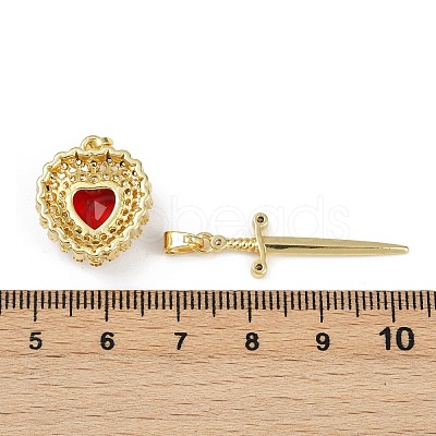 Brass Micro Pave Clear Cubic Zirconia Pendants Sets KK-R226-08G-1