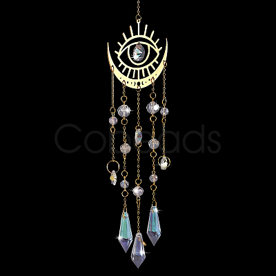 1Pc Metal Moon Hanging Ornaments AJEW-CN0004-04A-1