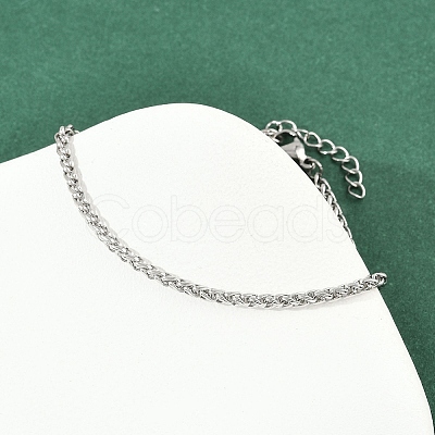 304 Stainless Steel Wheat Chain Bracelets for Unisex BJEW-K282-01B-P-1
