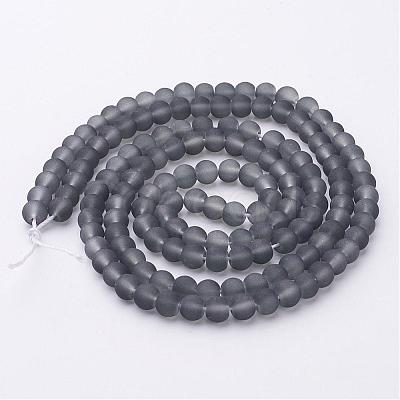 Baking Paint Transparent Glass Bead Strands X-GLAA-S031-6mm-12-1