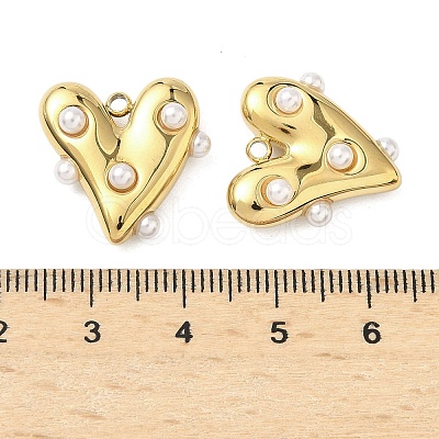 304 Stainless Steel with ABS Plastic Pearl Pendants X-STAS-G371-17G-1