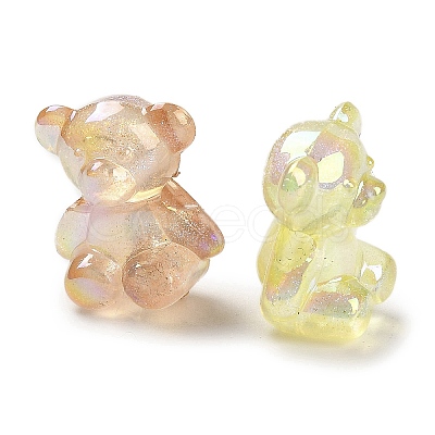 UV Plating Luminous Rainbow Iridescent Acrylic Beads LACR-R001-01A-1