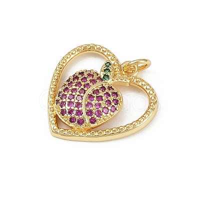 Brass Micro Pave Cubic Zirconia Pendants KK-S528-17G-1