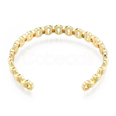 Cubic Zirconia Oval Open Cuff Bangle BJEW-N014-019-1