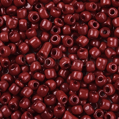 6/0 Opaque Colours Round Glass Seed Beads X-SEED-A010-4mm-45B-1