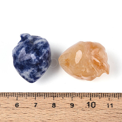 Natural & Synthetic Mixed Gemstone Heart Beads G-T144-04M-1
